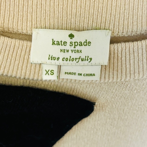 Kate Spade Revolve Wool Slouchy Raglan Sweater Deco Beige SZ XS - Picture 4 of 11